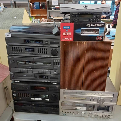 4012 - JVC KD-25 STEREO CASSETTE DECK TOGETHER WITH T-V5L STEREO TUNER & OTHERS