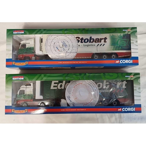 4013 - 2 CORGI 1:50 SCALE EDDIE STOBART LTD RELATED MODEL HGV'S INCLUDING CC13801 - MERCEDES-BENZ ACTROS FR... 