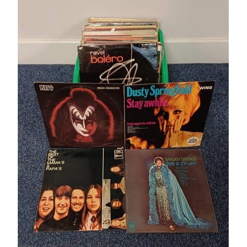 4020 - SELECTION OF VINYL RECORD ALBUMS INCLUDING ARTISTS SUCH AS KISS, DUSTY SPRINGFIELD & OTHERS