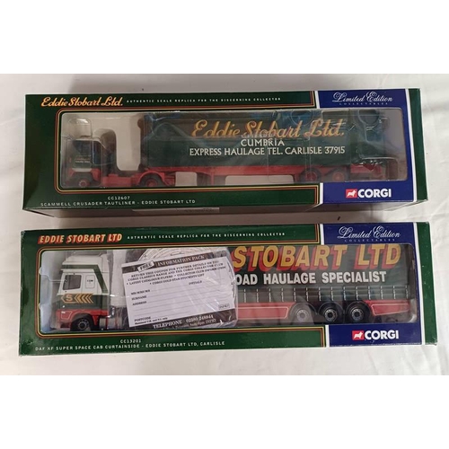 4033 - 2 CORGI 1:50 SCALE EDDIE STOBART LTD RELATED MODEL HGV'S INCLUDING CC12607 - SCAMMELL CRUSADER TAUTL... 