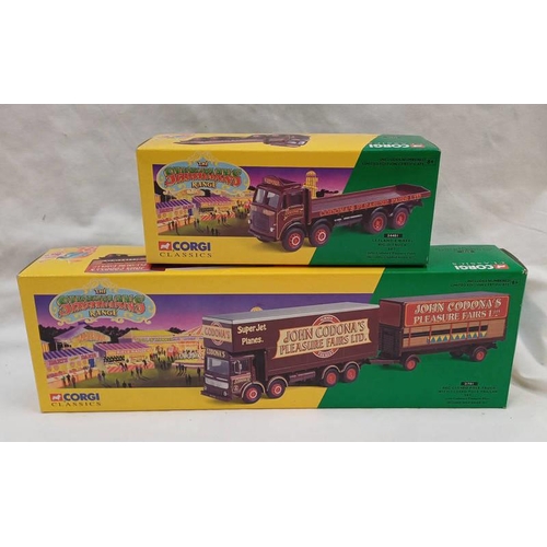 4086 - 2 CORGI JOHN CODONA PLEASURE FAIR RELATED MODEL VEHICLE SETS FROM THE SHOWMANS RANGE INCLUDING 21701... 