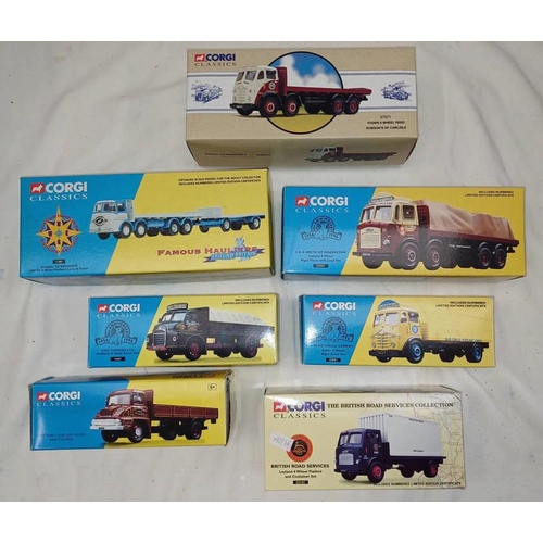 4309 - VARIOUS CORGI CLASSIC MODEL VEHICLES INCLUDING 11301 RUSSELL OF BATHGATE ERF KV 8 WHEEL PLATFORM LOR... 