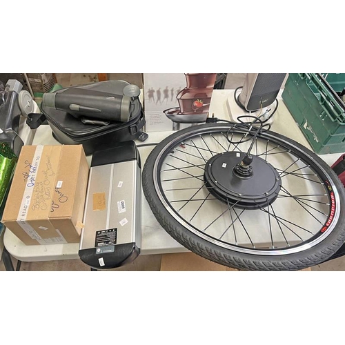 6000 - ELECTRIC BIKE MOTOR & WHEEL WITH BATTERY AND CONTROL PANEL & ZEISS MONOSCOPE