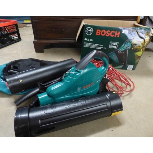 6007 - BOSCH ALS 30 3000 WATT CORDED GARDEN VACUUM WITH BOX