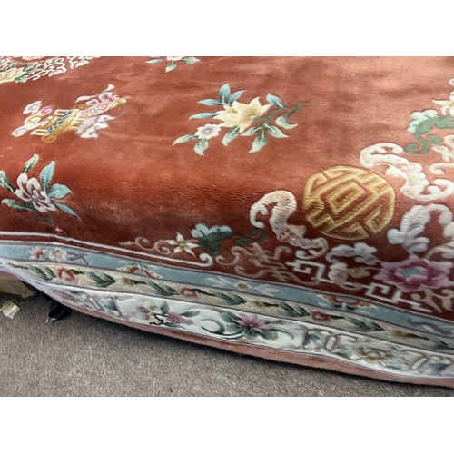 1385 - ORANGE & CREAM ORIENTAL CARPET, 366 X 255 CM