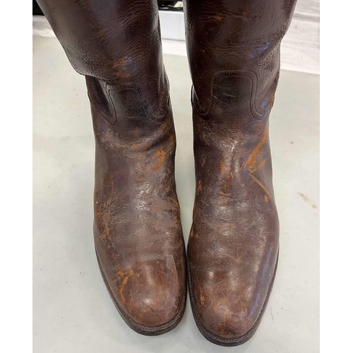 1430 - PAIR OF BROWN LEATHER RIDING BOOTS BY GORDON & CO LONDON