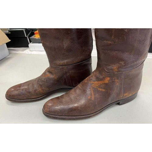 1430 - PAIR OF BROWN LEATHER RIDING BOOTS BY GORDON & CO LONDON