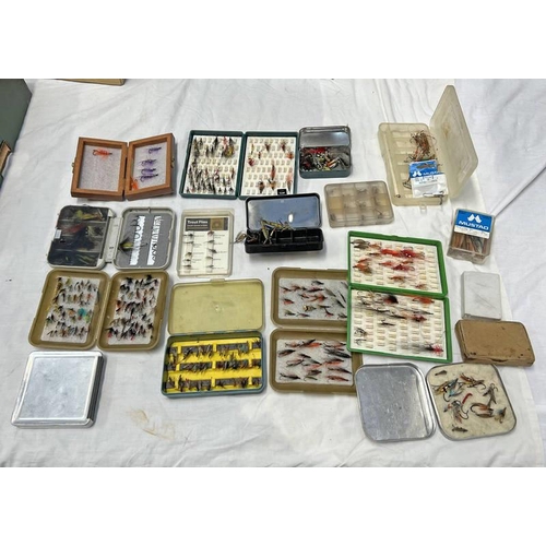 1057 - SELECTION OF VARIOUS FLY BOXES AND FLIES