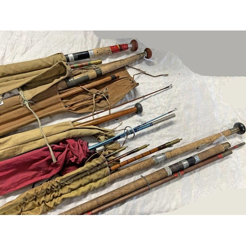 1071 - FISHING RODS TO INCLUDE HARDY THE GOLD MEDAL 4 PIECE ROD IN HARDY BAG, FARLOW & CO 4 PIECE ROD IN BA... 