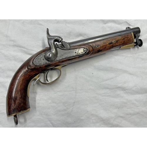 1154 - 1867 PERCUSSION SERVICE PISTOL WITH 20.5 CM LONG BARREL WITH MARKINGS, LOCK PLATE MARKED ''1867 BIRM... 