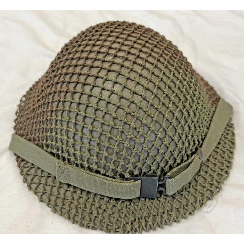 BRITISH BRODIE HELMET WITH NETTING STAMP MARK TO INTERIOR