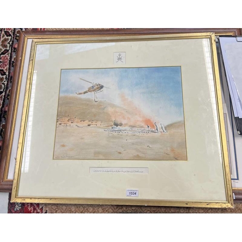 1534 - WILLIAMS CIVIL AID BEING DELIVERED TO DABARAYN  LIMITED EDITION 72 / 100 GILT FRAMED PRINT  61CM X 7... 