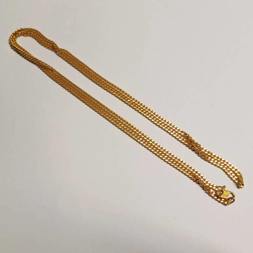 168 - 22CT GOLD MIDDLE EASTERN FLAT LINK CHAIN NECKLACE, MARKED -16 22 -67CM LONG, 24.0 G