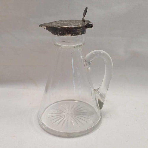 171 - SILVER MOUNTED GLASS WHISKY TOT, BIRMINGHAM 1909