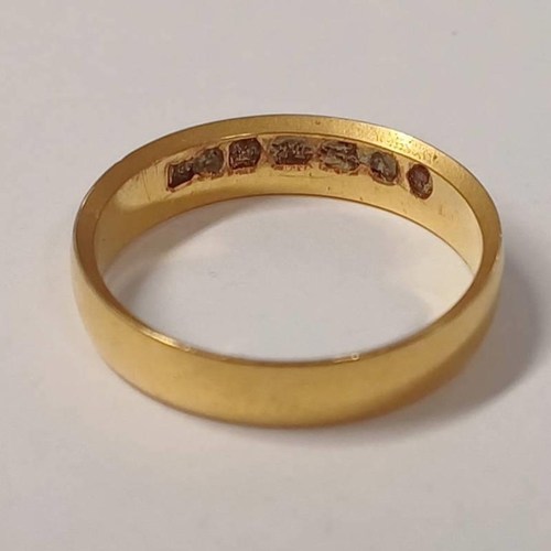 180 - 22CT GOLD WEDDING BAND - RING SIZE L, 3.2 G