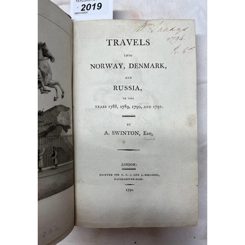 2019 - TRAVELS INTO NORWAY, DENMARK, & RUSSIA, IN THE YEARS 1788, 1789, 1790, & 1791 BY A SWINTON, HALF LEA... 