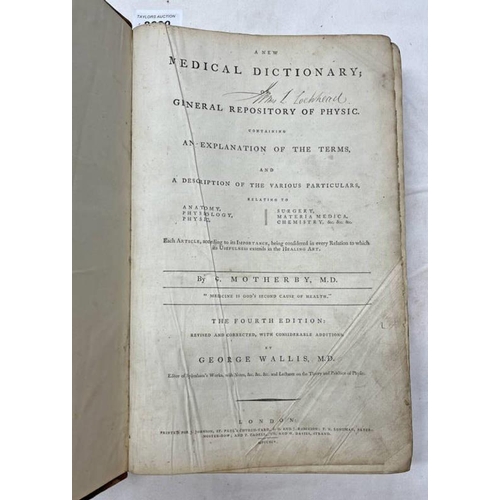 2030 - A NEW MEDICAL DICTIONARY; OR, GENERAL REPOSITORY OF PHYSIC BY G. MOTHERBY, FULLY LEATHER BOUND - 179... 