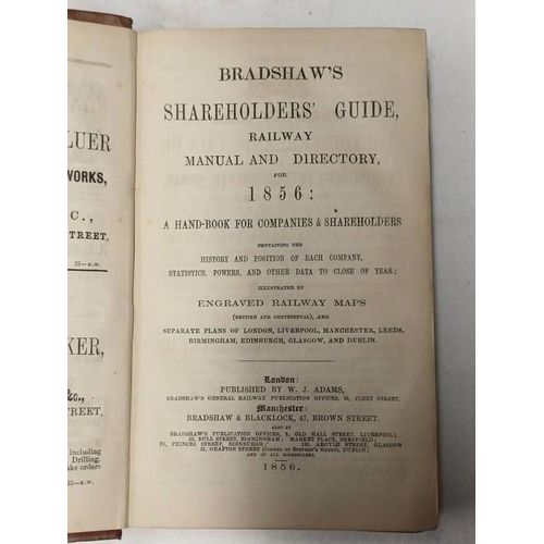 2061 - BRADSHAW'S SHAREHOLDERS' GUIDE, RAILWAY MANUAL AND DIRECTORY FOR 1856
