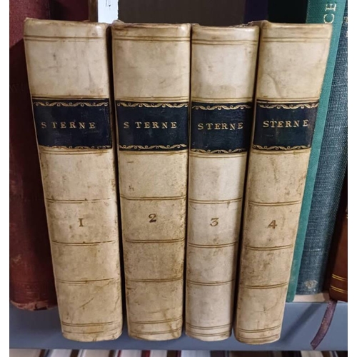 2065 - THE WORKS OF LAURENCE STERNE, IN 4 HALF VELLUM BOUND VOLUMES - 1815