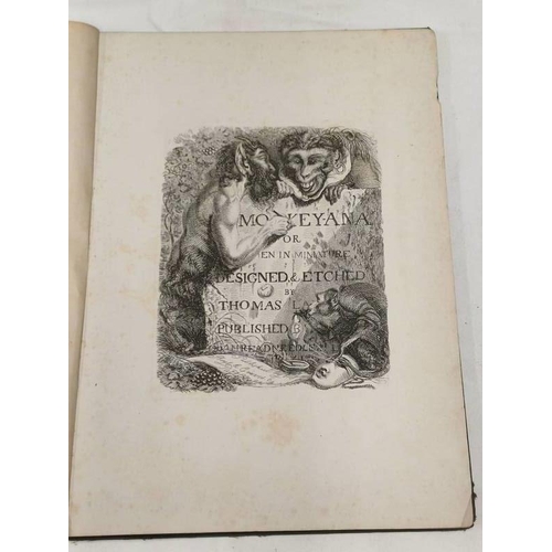 2072 - MONEKY-ANA OR MEN IN MINIATURE, DESIGNED & ETCHED BY THOMAS LANDSEER, FRONT BOARD DETACHED - 1828