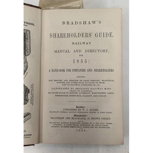 2087 - BRADSHAW'S SHAREHOLDERS' GUIDE, RAILWAY MANUAL AND DIRECTORY FOR 1855