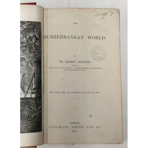 2107 - THE SUBTERRANEAN WORLD BY DR GEORGE HARTWIG, WITH 3 MAPS AND NUMEROUS ENGRAVINGS ON WOOD - 1871