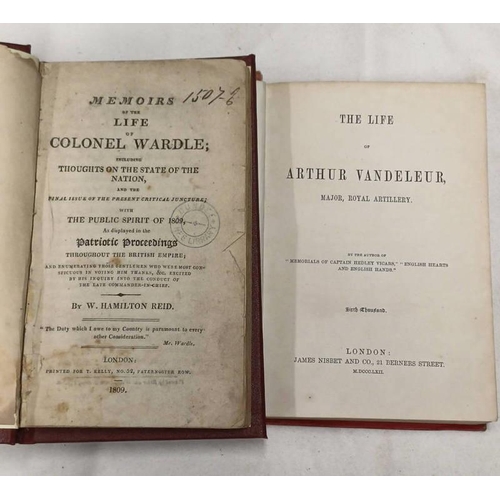 2111 - THE LIFE OF ARTHUR VANDELEUR, MAJOR, ROYAL ARTILLERY BY CATHERINE MARSH - 1862, TOGETHER WITH MEMOIR... 
