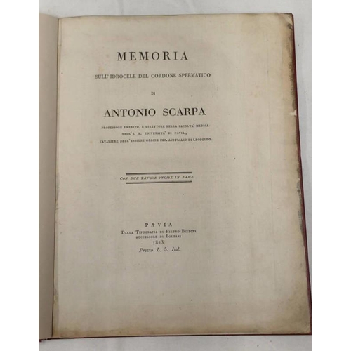 2147 - MEMORIA SULL' IDROCELE DEL CORDONE SPERMATICO DI ANTONIO SCARPA - 1823