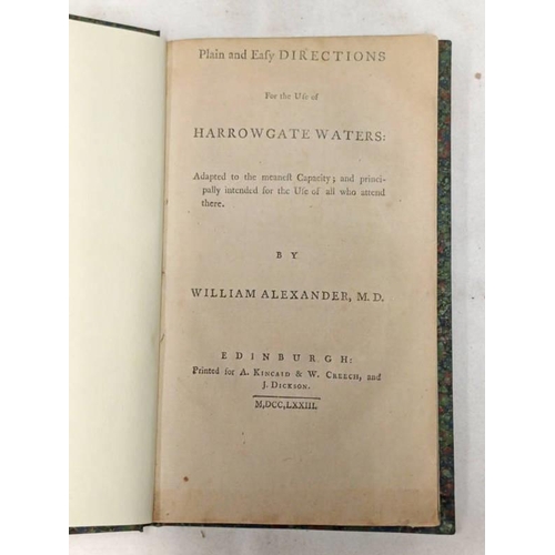 2170 - PLAIN & EASY DIRECTIONS FOR USE OF HARROWGATE WATERS BY WILLIAM ALEXANDER - 1773