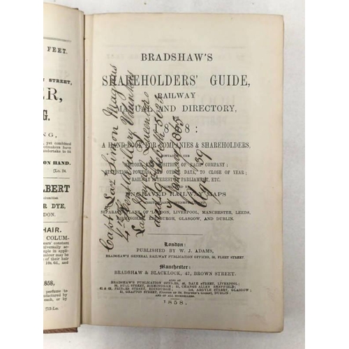 2172 - BRADSHAW'S SHAREHOLDERS' GUIDE, RAILWAY MANUAL AND DIRECTORY FOR 1858