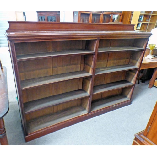 5033 - 19TH CENTURY MAHOGANY OPEN BOOKCASE WITH ADJUSTABLE SHELVES MARKED WYLIE & LOCHHEAD, GLASGOW, 97860 ... 