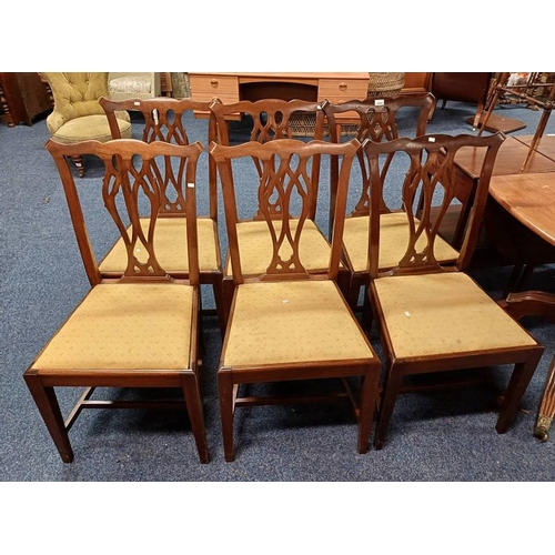 5095 - SET OF 6 EARLY 20TH CENTURY MAHOGANY DINING CHAIRS WITH SQUARE TAPERED SUPPORTS