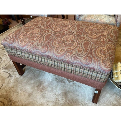 5143 - 20TH CENTURY TAPESTRY TOPPED CENTRE STOOL ON SQUARE SUPPORTS