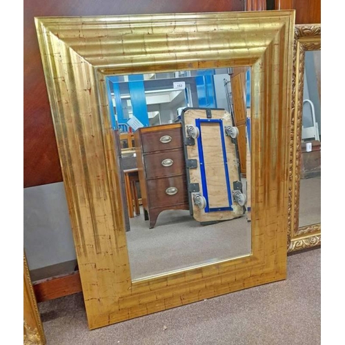 5216 - GILT FRAMED RECTANGULAR MIRROR WITH BEVELLED EDGE, INNER DIMENSIONS 73CM TALL X 49CM WIDE