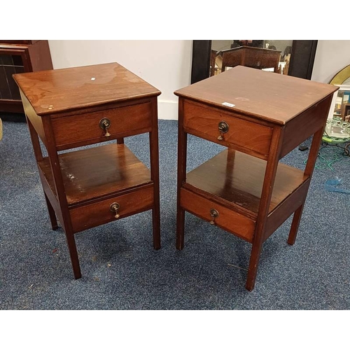 5224 - PAIR OF MAHOGANY BEDSIDE TABLES EACH WITH 2 DRAWERS.