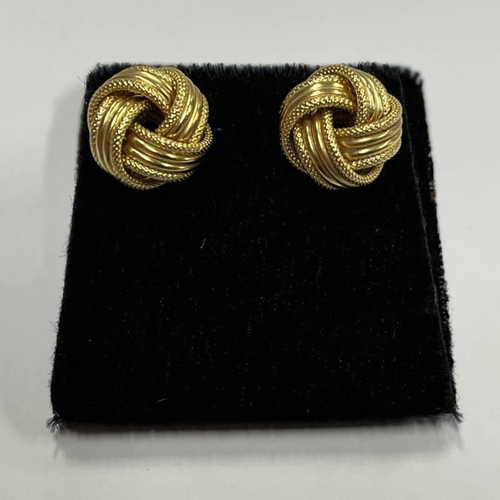 89 - PAIR 9CT GOLD KNOT EARRINGS - 3.4 G