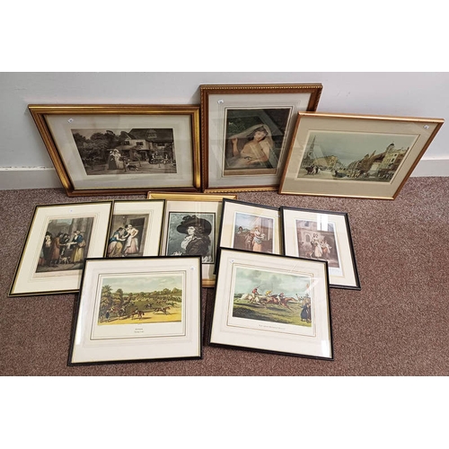 1010 - SELECTION OF FRAMED ENGRAVINGS & PICTURES, ETC