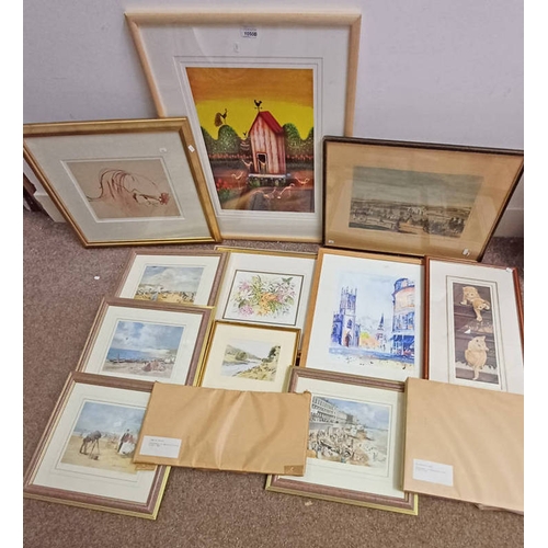 1050B - SELECTION OF PRINTS ETC TO INCLUDE C. HOLDING, BERMUDA ISLAND FLOWERS, SIGNED IN PENCIL, PRINT, F.R ... 