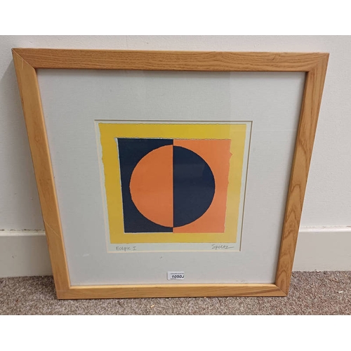 1050J - ROY SPELTZ  ECLIPSE 1  SIGNED FRAMED ABSTRACT ART 30 X 30 CM