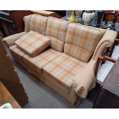 115 - OVERSTUFFED WINGBACK 3 SEATER SETTEE