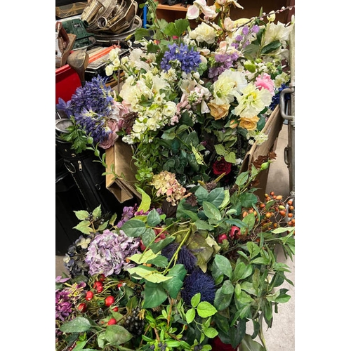 6014 - LARGE SELECTION OF FAUX FLOWERS, ETC