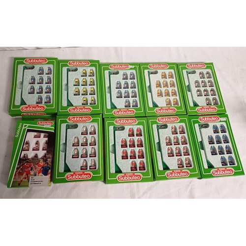 2179 - TEN VINTAGE SUBBUTEO TEAMS INCLUDING ARSENAL, BARCELONA, LIVERPOOL AND OTHERS