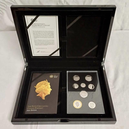 4301 - 2015 UK SILVER PROOF COIN SET, IN CASE OF ISSUE, WITH C.O.A.