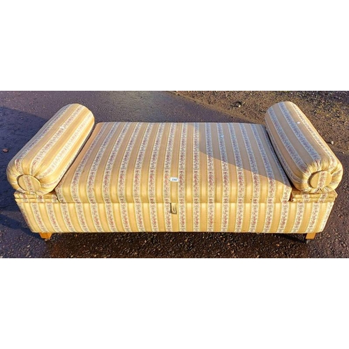 5360 - OVERSTUFFED DAY BED WITH LIFT SEATS & FOLDING ENDS.  154 CM LONG