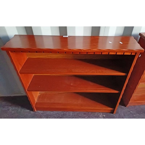 5414 - MAHOGANY OPEN BOOKCASE.  79 CM TALL X 91 CM LONG