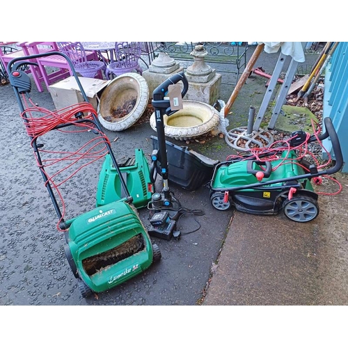 6014 - QUALCAST ELECTRIC SCARIFIER, QUALCAST ELECTRIC LAWNMOWER, ETC - 3 PIECES