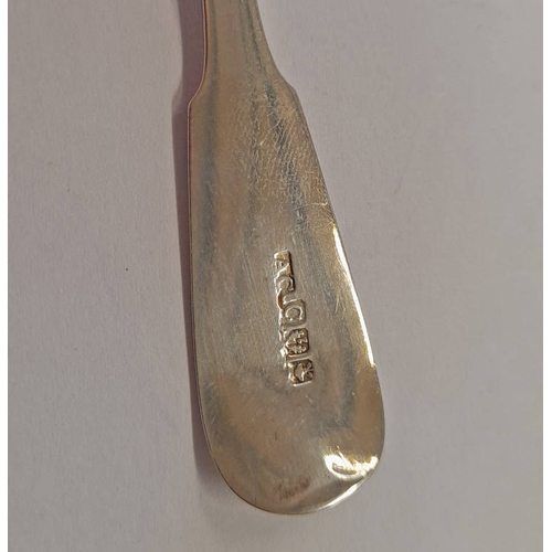 153 - SCOTTISH PROVINCIAL SILVER FIDDLE PATTERN JAM SPOON BY ALEXANDER CAMERON DUNDEE CIRCA 1820