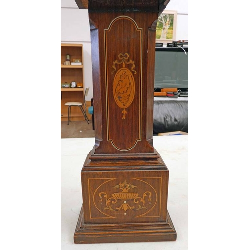 92 - 19TH CENTURY INLAID ROSEWOOD APPRENTICE PIECE LONG CASE CLOCK WITH BONE, OLIVE WOOD & BOX WOOD  - 49... 