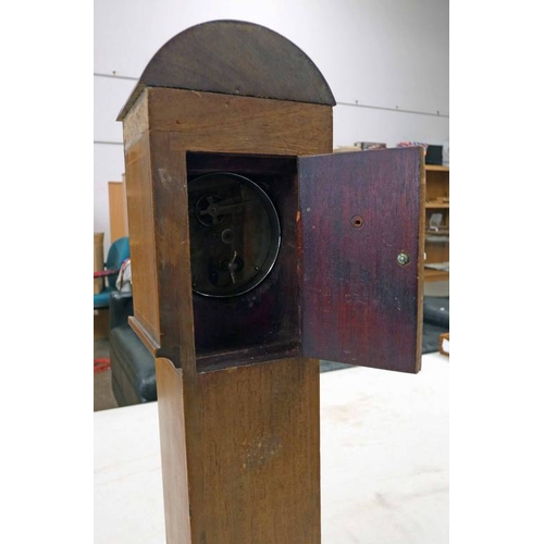 93 - 19TH CENTURY INLAID MAHOGANY APPRENTICE PIECE LONG CASE CLOCK WITH DECORATIVE PANEL TO DOOR & BASE -... 