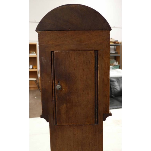 93 - 19TH CENTURY INLAID MAHOGANY APPRENTICE PIECE LONG CASE CLOCK WITH DECORATIVE PANEL TO DOOR & BASE -... 